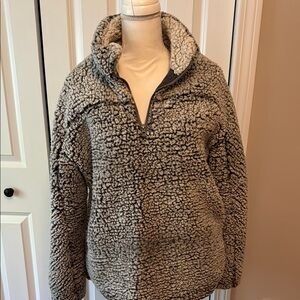 Cozy Gray Sherpa Pullover